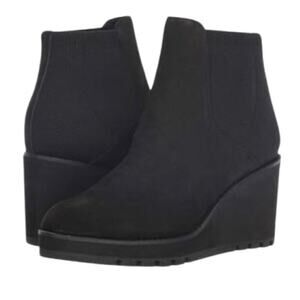 Eileen Fisher Adele wedge leather ankle boots black 9.5